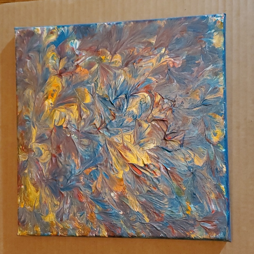 My art on a canvas using acrylic  paint,and crakle medium.